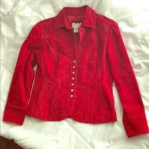Red suede blazer